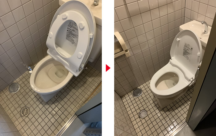 洋式トイレのクリーニング例