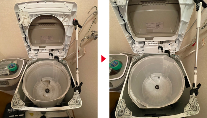 日立製縦型洗濯機クリーニング例