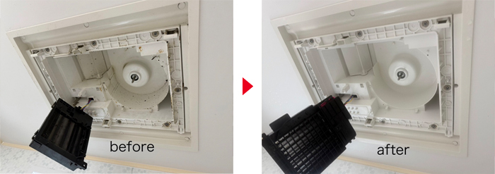 乾燥機能付き換気扇分解洗浄例
